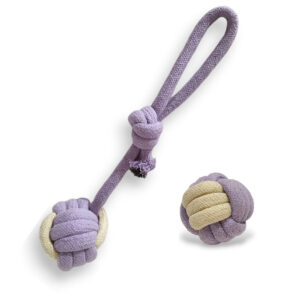 Rope Knot Ball Ball with Pulling Loop & Rope Knot Chew Fetch Ball | Pack of 2